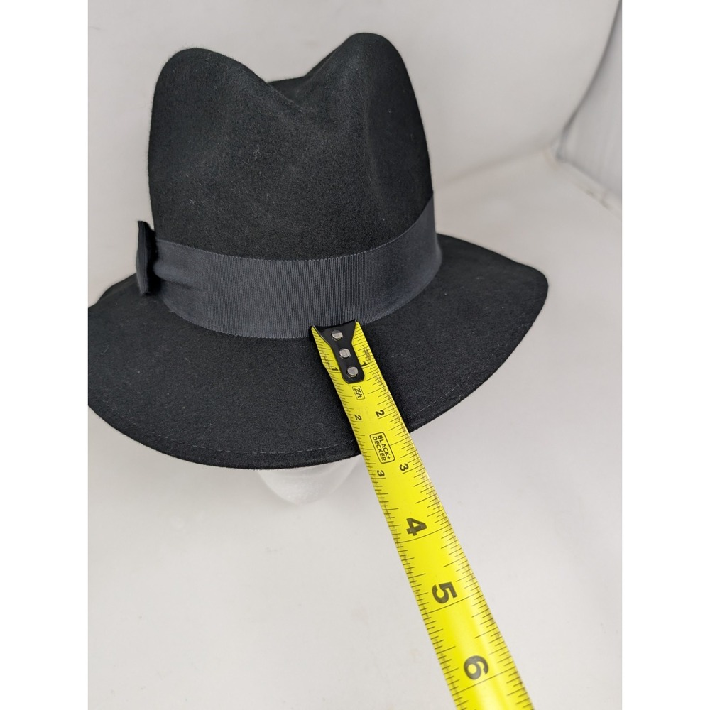 Bollman Hat Co Black Doeskin Felt 100% Wool Fedora Hat Size ‎ 6 7/8 Small 55 CM - Picture 5 of 8